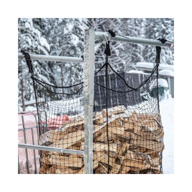 Säkkiteline monipuolisilla säädöillä 1m3-1,5m3 kokoisille säkeille puuvirrat.fi verkkokaupasta.