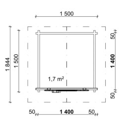 Kotimainen höylähirsinen puucee pihalle tai mökille. Helppo koota, lattia ja tarvikkeet mukana.