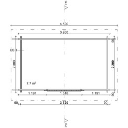 Pihavarasto P8 – 8 m² hirsitalli pulpettikatolla. Kestävä ja helppo ratkaisu pihavarastoksi.