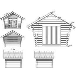 Hirsilato R6 Rakomalli – kompakti 6,3 m² pihavarasto hirsirakenteella. Ilmava ja käytännöllinen säilytysratkaisu