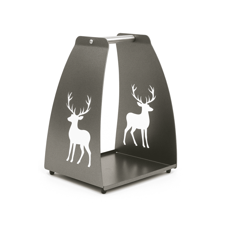 Poro  puunkantoteline antiikkihopea nopealla toimituksella puuvirrat.fi