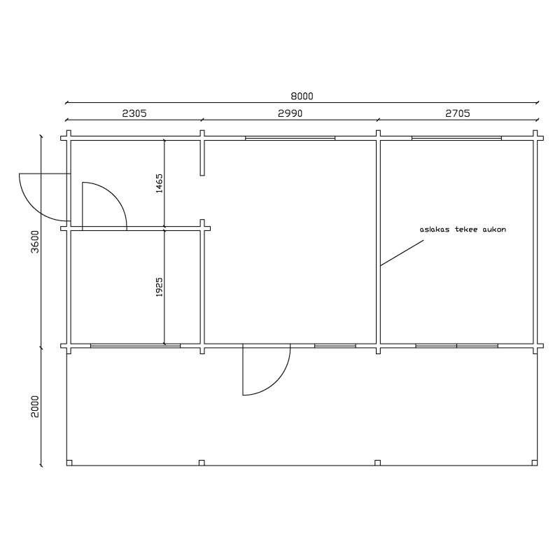 Lillevilla Rantasipi 28,8 m² / 70 mm