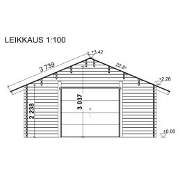 Autotalli AT30L 29,9 m² – Massiivinen Hirsi | Puuvirrat