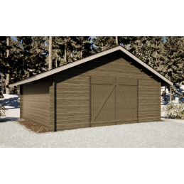 Autotalli AT30L 29,9 m² – Massiivinen Hirsi | Puuvirrat