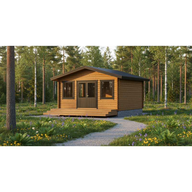 Vierasmaja V-XL 20m² – Hirsinen vierasmaja | Puuvirrat