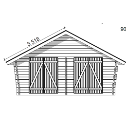 LP GARDEN U-XXL (25 M²) VINOUMPISEINÄINEN PIHAVARASTO | Puuvirrat