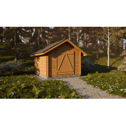 LP Garden S-M 10,5 m² suoraseinäinen pihavarasto – punahonka