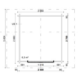LP Garden U-S 6,3 m² vinoumpiseinäinen pihavarasto – punahonka