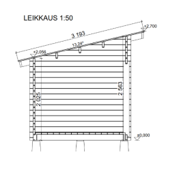 Hirsilato P-M 10 m² pulpettikatto pihavarasto – moderni design