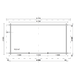 Hirsilato P-M 10 m² pulpettikatto pihavarasto – moderni design