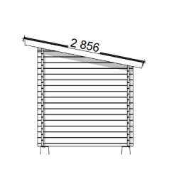 Hirsilato P-S 8 m² pulpettikatto pihavarasto – moderni piharakennus