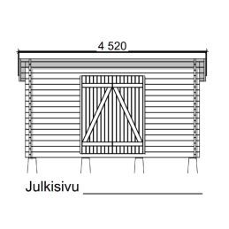 Hirsilato P-S 8 m² pulpettikatto pihavarasto – moderni piharakennus
