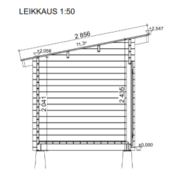 Hirsilato P-S 8 m² pulpettikatto pihavarasto – moderni piharakennus