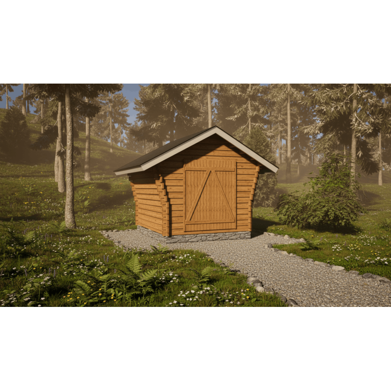 Hirsilato R-S 6 m² rakomallinen pihavarasto – polttopuuvarasto