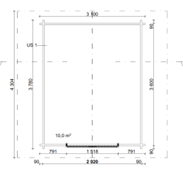 Hirsilato R-M 10 m² rakomallinen pihavarasto – polttopuuvarasto
