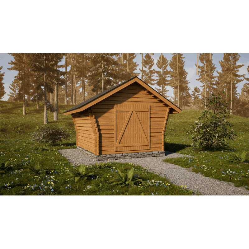 Hirsilato R-M 10 m² rakomallinen pihavarasto – polttopuuvarasto