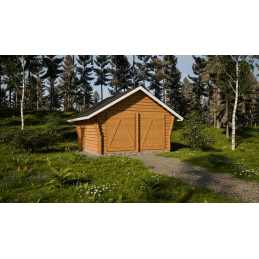 Hirsilato R-L 16 m² rakomallinen pihavarasto – kaksi pariovea