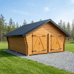 Hirsilato R-XXL 25 m² rakomallinen pihavarasto – maatilalato