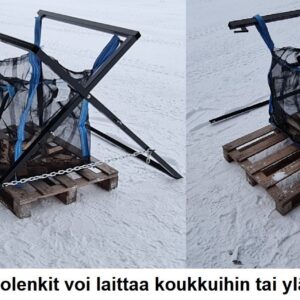 SÄÄDETTÄVÄ SÄKKITELINE KOUKUILLA