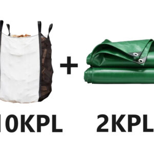 10KPL KLAPISÄKKEJÄ (1m3) + 2KPL SUOJAPEITE
