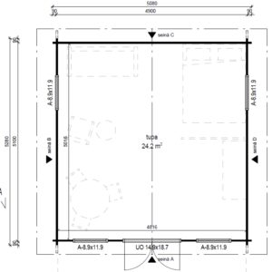 VIERASMAJA, V-XXL (25M²)