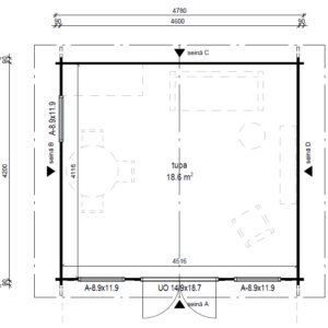 VIERASMAJA, V-L (16M²)