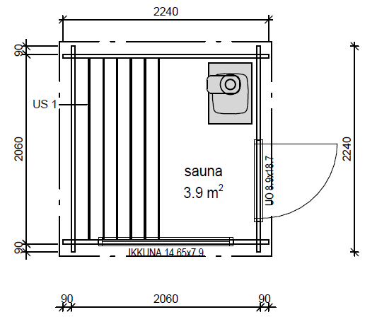 KUUTIO SAUNA (4,2 M²)