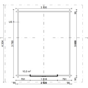 LP GARDEN U-M (10,5 M²) VINOUMPISEINÄINEN PIHAVARASTO