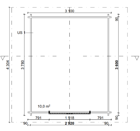 LP GARDEN U-M (10,5 M²) VINOUMPISEINÄINEN PIHAVARASTO